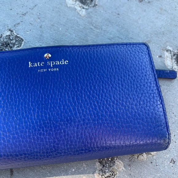 Kate Spade Stacy Cobble Hill Blue Leather Wallet - Picture 2 of 4